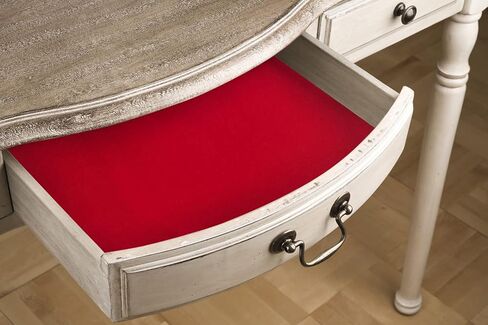 أوراق لباد لاصقة من القماش المخملي ذاتي اللصق باللون الأحمر الأمريكي للفنون والحرف اليدوية، وصندوق المجوهرات، وبطانات الأدراج - قطعتان × (17.3 بوصة × 39.3 بوصة) in Kuwait