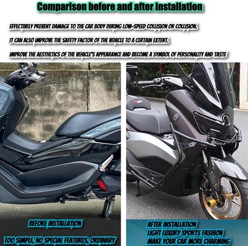 لـ NMAX155 NMAX 155 nmax155 2025 شريط حماية من الفولاذ الكربوني للدراجات النارية، شريط حماية الجسم، مضاد للسقوط، واقيات المحرك المصد للتصادم in Kuwait