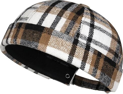 Mens Docker Cap Brimless Skullcap Sailor Cap Rolled Cuff Retro Beanie Hat in Saudi Arabia