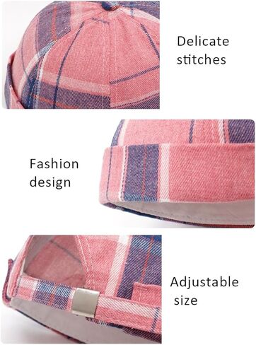 Mens Docker Cap Brimless Skullcap Sailor Cap Rolled Cuff Retro Beanie Hat in Saudi Arabia