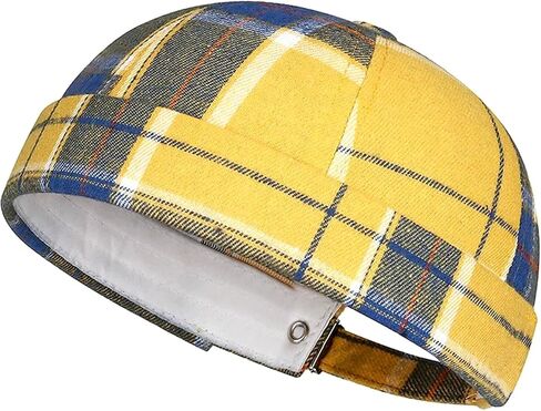 Mens Docker Cap Brimless Skullcap Sailor Cap Rolled Cuff Retro Beanie Hat in Saudi Arabia