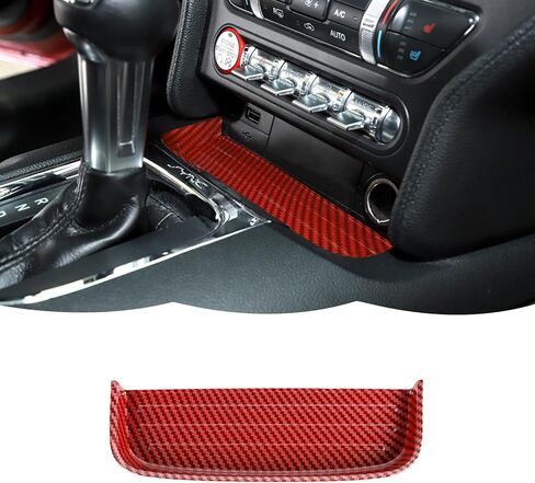 RT-TCZ Carbon Fiber Gear Shift Panel Storage Box Organizer Tray Center Console Trim Cover Accessories for Ford Mustang 2015 2016 2017 2018 2019 2020 2021 2022 2023 2024 in Saudi Arabia