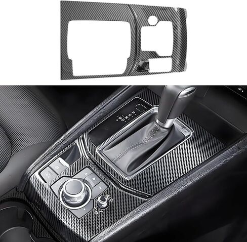 Car Center Console Armrest Front Cup Holder Trim Panel for Mazda CX-5 CX5 2017 2018 2019 2020 2021 2022 2023 2024 2025 Auto Interior Accessories CupHolder Decor Cover Carbon Fiber Style Kit Accessory in Saudi Arabia