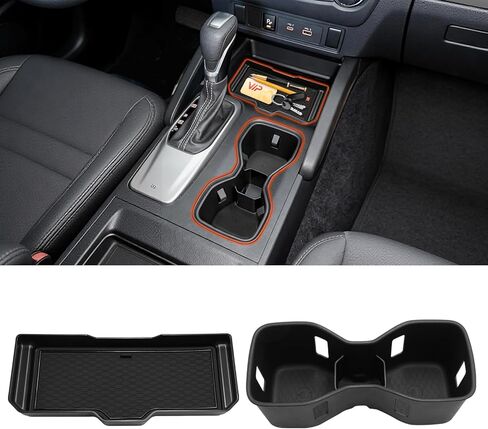 Compatible with Frontier Center Console Organizer & Cup Holder 2022 2023 2024 2025 2026, TPE Cup Holder and Interior Storage Divider Tray for Under Climate Controls with Non-Slip Mat in Kuwait