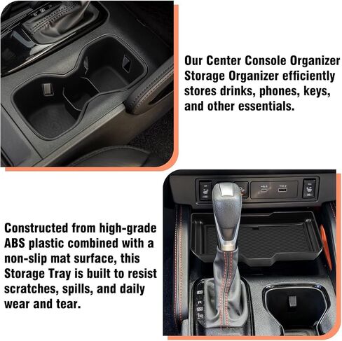 Compatible with Frontier Center Console Organizer & Cup Holder 2022 2023 2024 2025 2026, TPE Cup Holder and Interior Storage Divider Tray for Under Climate Controls with Non-Slip Mat in Kuwait