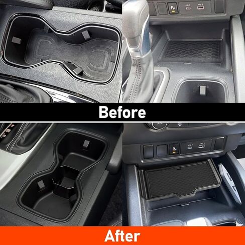 Compatible with Frontier Center Console Organizer & Cup Holder 2022 2023 2024 2025 2026, TPE Cup Holder and Interior Storage Divider Tray for Under Climate Controls with Non-Slip Mat in Kuwait