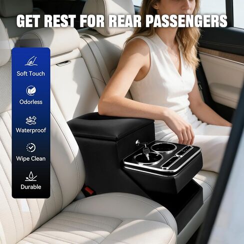 Center Console Organizer Between Seat for Truck Minivans, SUVs, Middle Van Console Floor Console Storage Box with Locking Car Armrest Storage Box in Kuwait