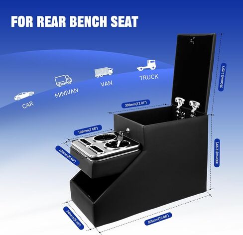 Center Console Organizer Between Seat for Truck Minivans, SUVs, Middle Van Console Floor Console Storage Box with Locking Car Armrest Storage Box in Kuwait