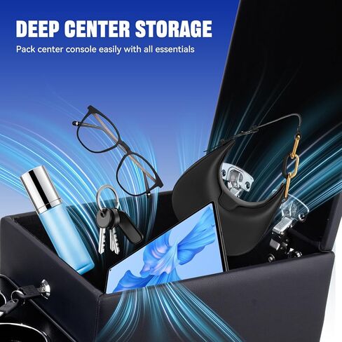 Center Console Organizer Between Seat for Truck Minivans, SUVs, Middle Van Console Floor Console Storage Box with Locking Car Armrest Storage Box in Kuwait