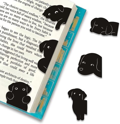Magnetic Dog Bookmarks – 6Pcs Cute Black Labrador Puppy Book Markers for Dog Lovers - Dog Mom Gifts for Women - Bookish Gifts for Book Lovers - Page Markers for Reading Journal Planner in Saudi Arabia