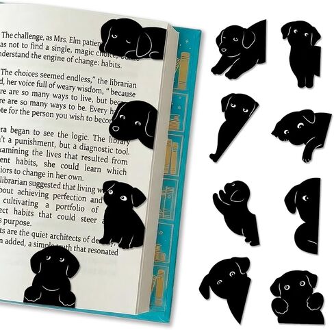 Magnetic Dog Bookmarks – 6Pcs Cute Black Labrador Puppy Book Markers for Dog Lovers - Dog Mom Gifts for Women - Bookish Gifts for Book Lovers - Page Markers for Reading Journal Planner in Saudi Arabia