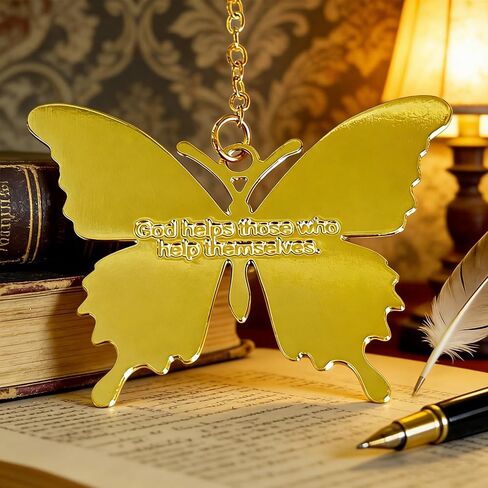 Novel Rose Alloy Inspirational Bookmark with Butterfly Pendant and Premium Tassel in Gift Box, Elegant Bookmarks for Women Men Kids Book Lovers, Best Gift for Men Women Kids Dad Mom Friends in Saudi Arabia