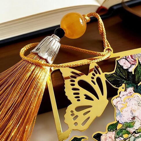 Novel Rose Alloy Inspirational Bookmark with Butterfly Pendant and Premium Tassel in Gift Box, Elegant Bookmarks for Women Men Kids Book Lovers, Best Gift for Men Women Kids Dad Mom Friends in Saudi Arabia