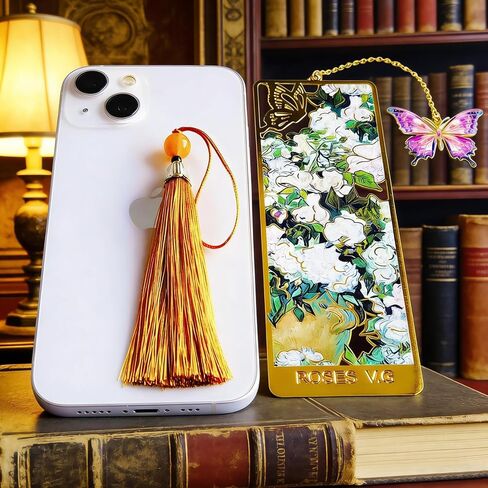 Novel Rose Alloy Inspirational Bookmark with Butterfly Pendant and Premium Tassel in Gift Box, Elegant Bookmarks for Women Men Kids Book Lovers, Best Gift for Men Women Kids Dad Mom Friends in Saudi Arabia