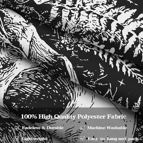 lifeella نسيج الجمجمة القوطية، رعب القمر الهيكل العظمي فراشة جدار الفن لغرفة النوم غرفة الجرونج ديكور عمودي، أبيض وأسود 44x60 بوصة in Kuwait