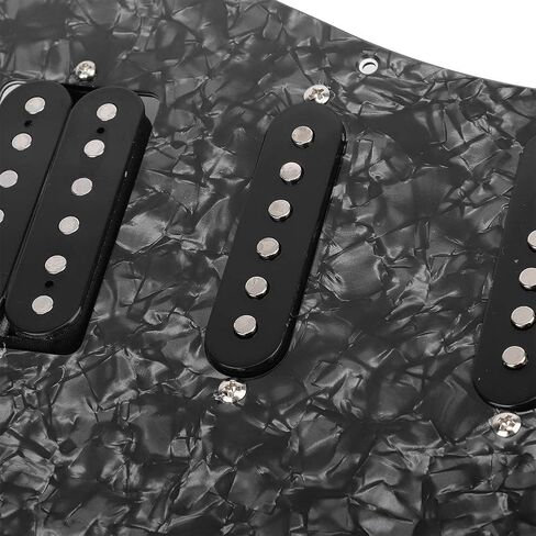 11 Holes Prewired Loaded Pickguard,Electric Guitar SSH Humbuckers Pickguard for Electric Guitar (Black Pearl) in Kuwait