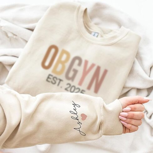 Personalized OBGYN Nurse Sweatshirt, Custom Obstetrics Nurse Shirt, Gift for Gynecology Nurse, Gift for Women's Health Nurse in Saudi Arabia