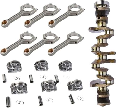 مجموعة مكابس وخواتم العمود المرفقي مع طقم قضيب توصيل لمحرك N55 3.0L متوافق مع X1 X4 X5 X6 135i 535i 640i 335i 435i N55B30 N55B30A in Kuwait