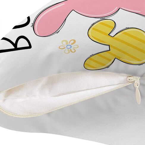 Hexagram Easter Pillow Covers 18x18 Set of 4, Easter Decorations for Sofa, Indoor, Outdoor, Decorative Blue Pink Buffalo Plaid Bunny Pillow Cover Spring Decor for Home in Kuwait