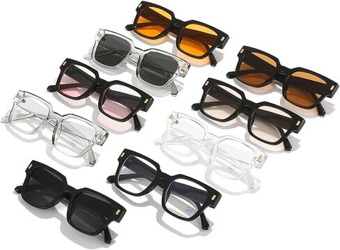 Popular and fashionable square sunglasses for women's retro transparent gradient lenses UV400 for men in Saudi Arabia
