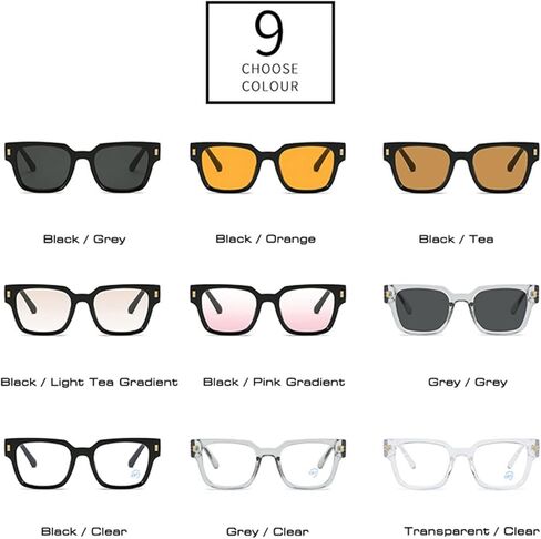 Popular and fashionable square sunglasses for women's retro transparent gradient lenses UV400 for men in Saudi Arabia