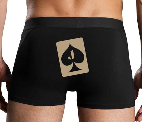 Knaughty Knickers Jack of Spades BBC Mens Boxer Briefs with Design JoS Card No Fly Stretchy Sexy Black Colorful Trunks in Saudi Arabia