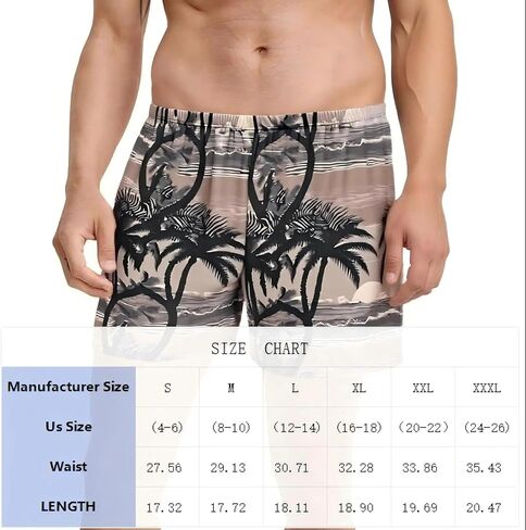 Men Boxer Shorts 3 Pcs Printed Elastic Waistband Underwear Summer Lounge Shorts Casual Loose Fit Underwear in Saudi Arabia