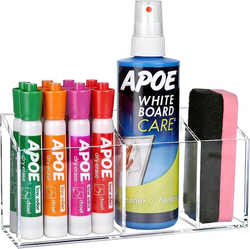 حامل أقلام مغناطيسي للمسح الجاف للسبورة البيضاء، حامل أقلام مغناطيسي مضاد للانزلاق لثلاجة الثلاجة، حامل أقلام أكريليك لمعلم الفصل الدراسي، ملحقات مكتب المكتب، منظم الخزانة in Kuwait