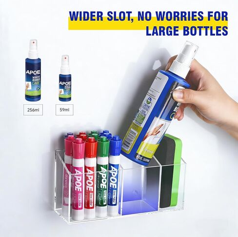 حامل أقلام مغناطيسي للمسح الجاف للسبورة البيضاء، حامل أقلام مغناطيسي مضاد للانزلاق لثلاجة الثلاجة، حامل أقلام أكريليك لمعلم الفصل الدراسي، ملحقات مكتب المكتب، منظم الخزانة in Kuwait