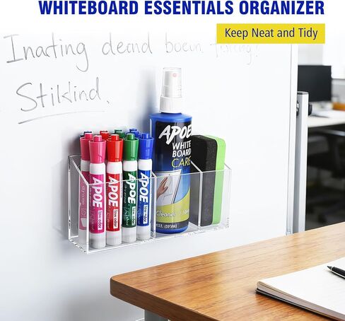 حامل أقلام مغناطيسي للمسح الجاف للسبورة البيضاء، حامل أقلام مغناطيسي مضاد للانزلاق لثلاجة الثلاجة، حامل أقلام أكريليك لمعلم الفصل الدراسي، ملحقات مكتب المكتب، منظم الخزانة in Kuwait