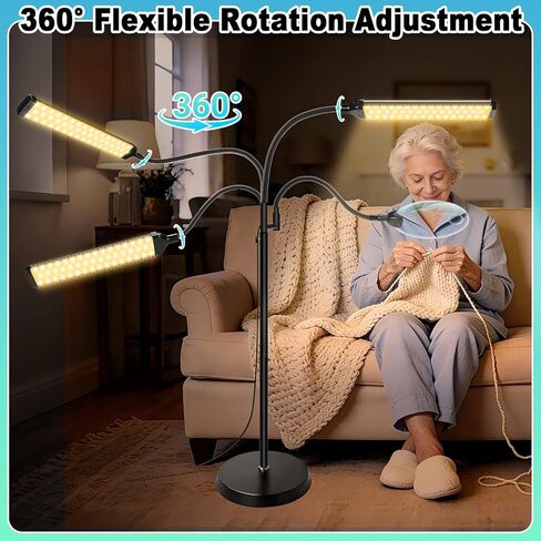 10X 30X Floor Magnifying Glass with Light and Stand, 98 LED Adjustable Floor Lamp Magnifying, 2 in 1 Lighted Magnifiers for Close Work Sewing,Crafts,Hobbies, Reading (5.12in) in Kuwait