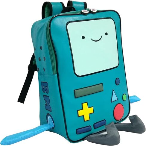 BeeMore Cartoon Robot Travel Laptop حقيبة ظهر لطيفة باللون الأزرق PU Robot Animal Finn Jake Adventure Trip حقيبة ظهر مقاومة للماء حقيبة كمبيوتر جامعية هدية للرجال والنساء تناسب دفتر الملاحظات مقاس 15.6 بوصة in Kuwait