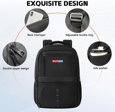 Travel Laptop Backpack, 40L Water-Resistant & Durable Business Backpack, Airline-Approved for Carry-On, Fits 17.3-inch Laptops, Suitable for School & Daily Commute in Saudi Arabia