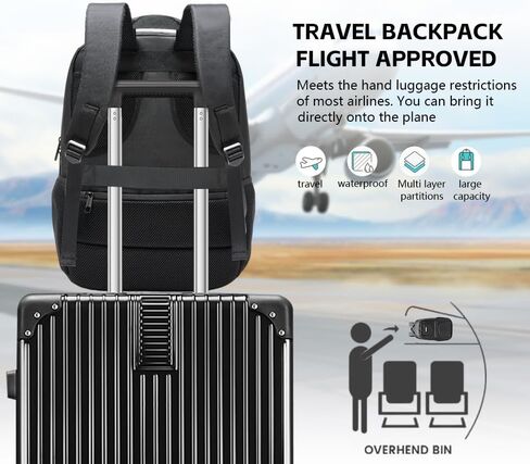 Travel Laptop Backpack, 40L Water-Resistant & Durable Business Backpack, Airline-Approved for Carry-On, Fits 17.3-inch Laptops, Suitable for School & Daily Commute in Saudi Arabia