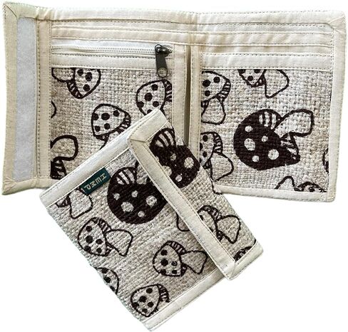 محفظة Asatre Hemp ثنائية الطي - طباعة فطر in Kuwait