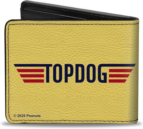 Buckle-Down Peanuts Worldwide LLC Wallet, Bifold, Peanuts Snoopy Fly Boy top Dog Flying Ace Yellow Blue Red, Vegan Leather in Saudi Arabia