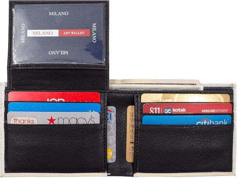 محفظة بول والتر سانت جوداس من الجلد النباتي النحيفة ثنائية الطي للرجال مع صندوق هدايا in Kuwait