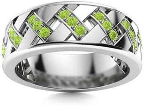 Jewels by Parijaat 0.50 Cttw Round Cut Created Gemstone Criss Cross Wedding Engagement Men's Ring In 14K White Gold Over 925 Sterling Silver with Lovely Gift Box in Saudi Arabia