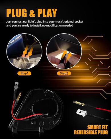 LESAUCE LED Side Mirror Puddle Light Lamps Assembly for 2010-2019 2020 2021 Dodge Ram 1500 2500 3500 4500 5500 Towing Mirror Lights, 6000K White 2PCS in Kuwait