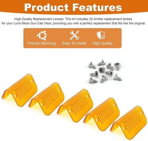 تناسب عدسات Lund Cab Moon Sun Visor البديلة - 5 قطع (كهرمان) in Saudi Arabia