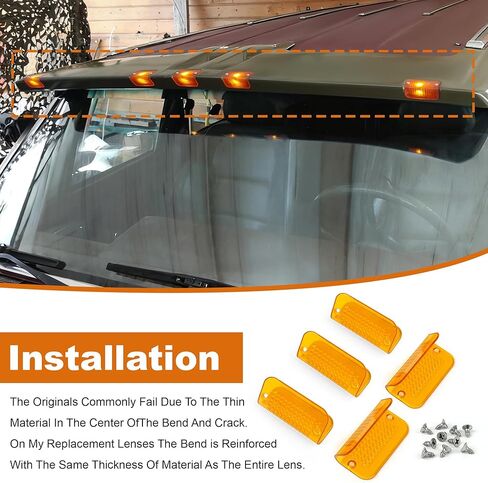 تناسب عدسات Lund Cab Moon Sun Visor البديلة - 5 قطع (كهرمان) in Saudi Arabia