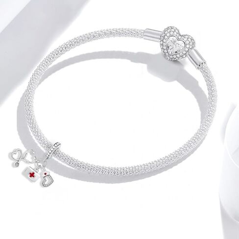 1Pc Silver Charm Fashionable Simple Love Series for Women Bangles DIY And Daily Outfit Matching Jewelry Decoration For Women Gift For Mom in Saudi Arabia