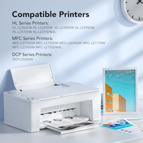 حبر TN760 لطابعة Brother متوافق مع خرطوشة حبر Brother TN760 TN-760 TN730 TN 760 للاستخدام مع MFC-L2710DW MFC-L2750DW HL-L2350DW HL-L2370DW HL-L2395DW DCP-L2550DW (2 أسود) in Kuwait