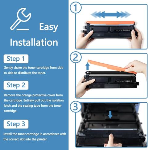 TN635XL TN635 High Yield Toner Cartridge Compatible Replacement for Brother TN 635XL TN-635XL Toner to use with MFC-L8930CDW HL-L8430CDW HL-L8570CDW MFC-L8730CDW MFC-L8970CDW MFC-EX575 Printer 4-Pack in Kuwait