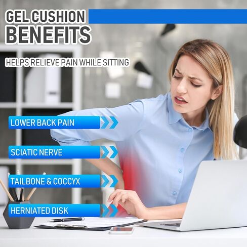 وسادة مقعد جل تبريد، تصميم سميك كبير قابل للتنفس على شكل قرص العسل يمتص نقاط الضغط وسادة جل مع غطاء مضاد للانزلاق وسادة مقعد تبريد لكرسي المكتب والمنزل ووسادة مقعد السيارة للكرسي المتحرك in Kuwait