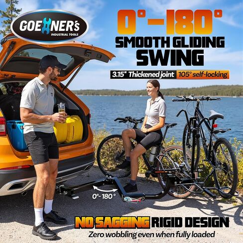 𝟐𝟎𝟐𝟔 𝐔𝐩𝐠𝐫𝐚𝐝𝐞𝐝 Swing Away Hitch Adapter for 2" Hitch, 0-180 Degree Swing Arm, 250lb Load Capacity, Hitch Mounted Bike Racks Extension Accessory for Cars, Trucks, SUVs in Kuwait