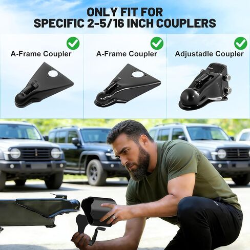 أقفال وصلة المقطورة، قفل المقطورة يناسب 2 قارنات 5/16 بوصة، قفل لسان المقطورة عالي التحمل، أقفال وصلة كروية لقارب RV (أحمر، 2 5/16 بوصة 03) in Kuwait