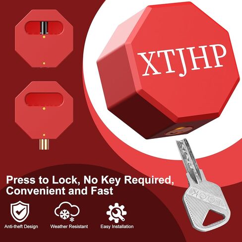 أقفال وصلة المقطورة، قفل المقطورة يناسب 2 قارنات 5/16 بوصة، قفل لسان المقطورة عالي التحمل، أقفال وصلة كروية لقارب RV (أحمر، 2 5/16 بوصة 03) in Kuwait