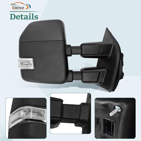 Right Passenger Side Tow Mirror Fits for Ford F250 F350 F450 F550 2017-2022 Support Power Folding & Glass Adjust & Heated with BSM Turn Signal & Puddle & Driving Light Temp Sensor 15 Pins in Kuwait