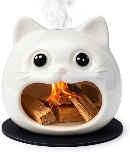 حامل بالو سانتو من السيراميك، موقد بالو سانتو مصنوع يدويًا مع حصيرة مقاومة للحرارة، حامل البخور لتنظيف الطاقة، اليوغا، هدية التأمل، الديكور in Kuwait